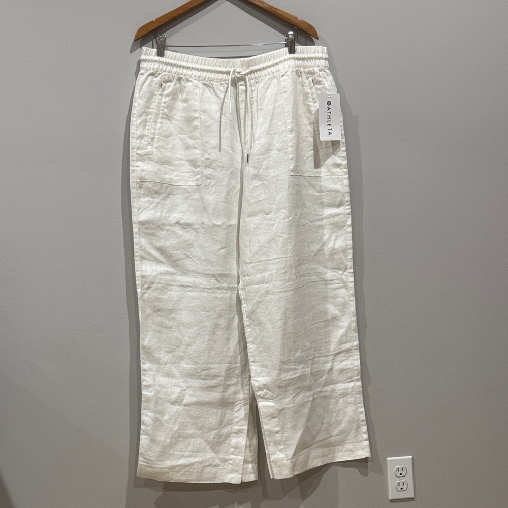 Athleta White Wide Leg Pants